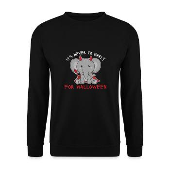 Éléphant il n’est jamais trop tôt pour le diable d’Halloween - Sweat-shirt Unisexe - noir - Devant - Alina (178cm) & Michal (187cm)