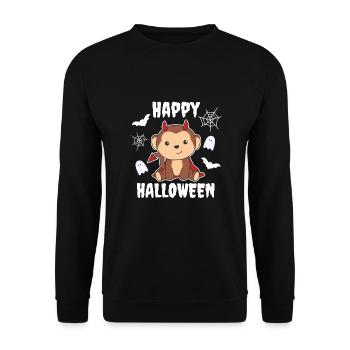 Monkey Happy Halloween Cute Devil Kids Costume - Unisex Sweatshirt - black - Front - Alina (178cm) & Michal (187cm)