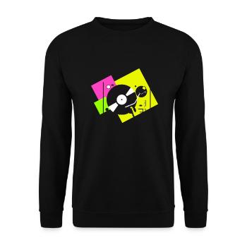 colorful turntables3 - Unisex Sweatshirt - black - Front - Alina (178cm) & Michal (187cm)