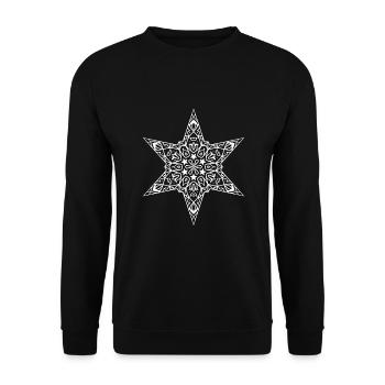 Mandala étoilé - Sweat-shirt Unisexe - noir - Devant - Alina (178cm) & Michal (187cm)