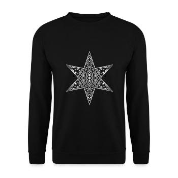 Mandala étoilé - Sweat-shirt Unisexe - noir - Devant - Alina (178cm) & Michal (187cm)