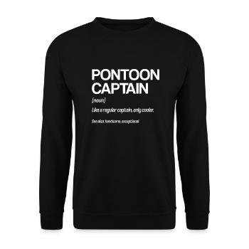 Pontonboot Kapitän Bootfahren See Pontoon - Unisex Pullover - Schwarz - Vorne - Alina (178cm) & Michal (187cm)