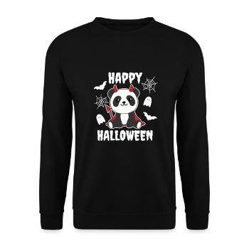 Panda Joyeux Halloween Mignon Devil Enfants Costume - Sweat-shirt Unisexe - noir - Devant - Alina (178cm) & Michal (187cm)