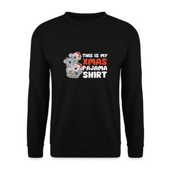Koala Christmas Tree Christmas Pajamas - Unisex Sweatshirt - black - Front - Alina (178cm) & Michal (187cm)