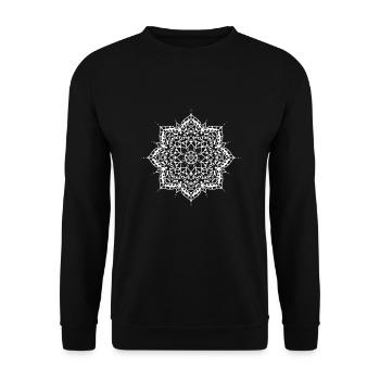 Blume Mandala - Unisex Pullover - Schwarz - Vorne - Alina (178cm) & Michal (187cm)