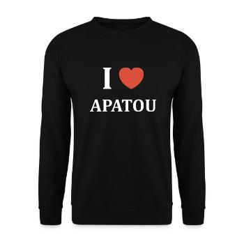 i love Apatou - Sweat-shirt Unisexe - noir - Devant - Alina (178cm) & Michal (187cm)