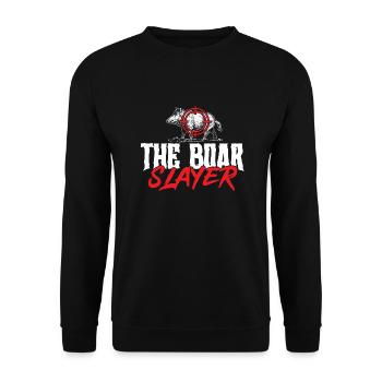Chasse au sanglier chasseur sanglier - Sweat-shirt Unisexe - noir - Devant - Alina (178cm) & Michal (187cm)