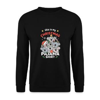 Koala Noël Chemise Pyjama Joyeux Noël - Sweat-shirt Unisexe - noir - Devant - Alina (178cm) & Michal (187cm)