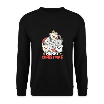 Arbre de Noël de l’ours polaire Joyeux Noël - Sweat-shirt Unisexe - noir - Devant - Alina (178cm) & Michal (187cm)