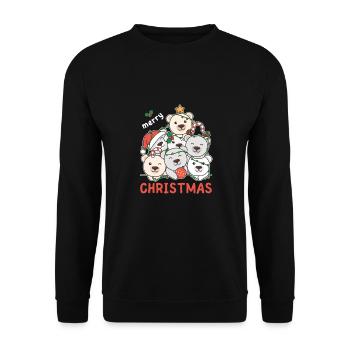 Arbre de Noël de l’ours polaire Joyeux Noël - Sweat-shirt Unisexe - noir - Devant - Alina (178cm) & Michal (187cm)