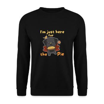 thanksgiving day outfits turkey Labrador with pie - Unisex Sweatshirt - black - Front - Alina (178cm) & Michal (187cm)