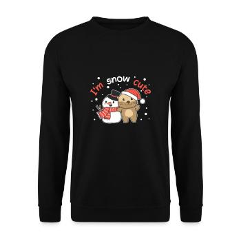 Loutre Je suis mignon bonhomme de neige jeu de mots neige - Sweat-shirt Unisexe - noir - Devant - Alina (178cm) & Michal (187cm)