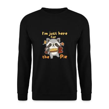 thanksgiving day outfits turkey raccoon with pie - Unisex Sweatshirt - black - Front - Alina (178cm) & Michal (187cm)