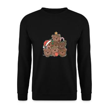 Ours Arbre de Noël Drôle Animal Noël - Sweat-shirt Unisexe - noir - Devant - Alina (178cm) & Michal (187cm)