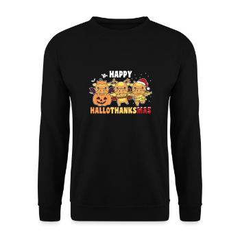 Joyeux Hallothanksmas Dragon de Noël Dragon - Sweat-shirt Unisexe - noir - Devant - Alina (178cm) & Michal (187cm)