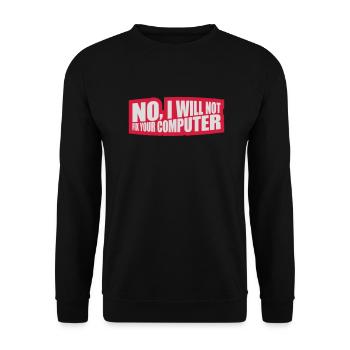 Ne pas réparer votre ordinateur - Sweat-shirt Unisexe - noir - Devant - Alina (178cm) & Michal (187cm)