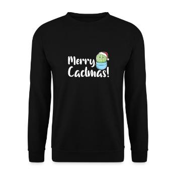 Merry Cactma's Funny Cacti Plants Wordplay - Unisex Sweatshirt - black - Front - Alina (178cm) & Michal (187cm)
