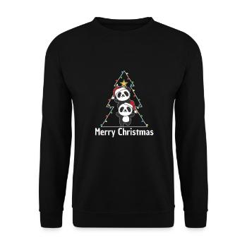 Panda Arbre de Noël Animaux de Noël Pandas - Sweat-shirt Unisexe - noir - Devant - Alina (178cm) & Michal (187cm)