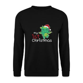 Dragon Noël Dragon mon 1er Noël - Sweat-shirt Unisexe - noir - Devant - Alina (178cm) & Michal (187cm)