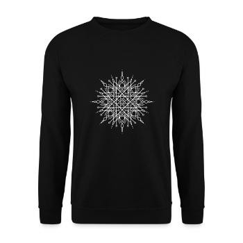 Blumen Mandala - Unisex Pullover - Schwarz - Vorne - Alina (178cm) & Michal (187cm)