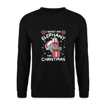 I want an elephant for Christmas cute elephants - Unisex Sweatshirt - black - Front - Alina (178cm) & Michal (187cm)
