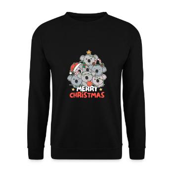 Koala Arbre de Noël Joyeux Noël - Sweat-shirt Unisexe - noir - Devant - Alina (178cm) & Michal (187cm)