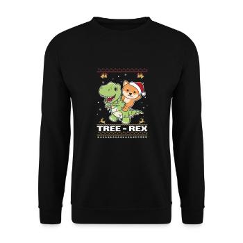 Joyeux Noël moche Noël Shiba Inu Arbre Rex - Sweat-shirt Unisexe - noir - Devant - Alina (178cm) & Michal (187cm)