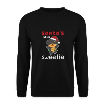 Rottweiler Christmas Santa's little sweetie - Unisex Sweatshirt - black - Front - Alina (178cm) & Michal (187cm)