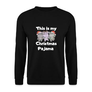 Pyjama de Noël Hippopotames de Noël - Sweat-shirt Unisexe - noir - Devant - Alina (178cm) & Michal (187cm)