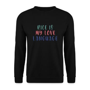 RICE IS MY LOVE LANGUAGE - Unisex Sweatshirt - black - Front - Alina (178cm) & Michal (187cm)