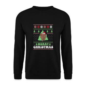 Joyeux Noël rétro moche Noël Labrador - Sweat-shirt Unisexe - noir - Devant - Alina (178cm) & Michal (187cm)