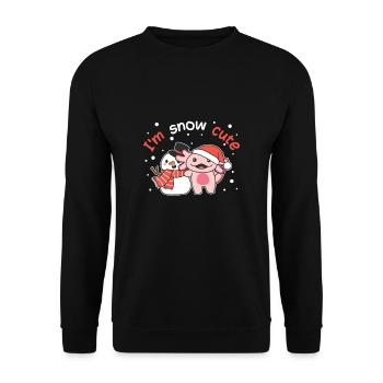 Axolotl I'm snow cute snowman snow pun - Unisex Sweatshirt - black - Front - Alina (178cm) & Michal (187cm)