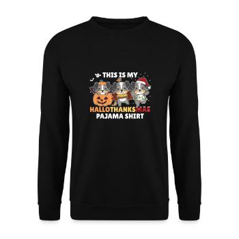 Hallothanksmas Chemise de pyjama Berger Australien - Sweat-shirt Unisexe - noir - Devant - Alina (178cm) & Michal (187cm)