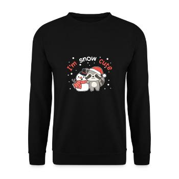 Raccoon I'm snow cute snowman snow pun - Unisex Sweatshirt - black - Front - Alina (178cm) & Michal (187cm)