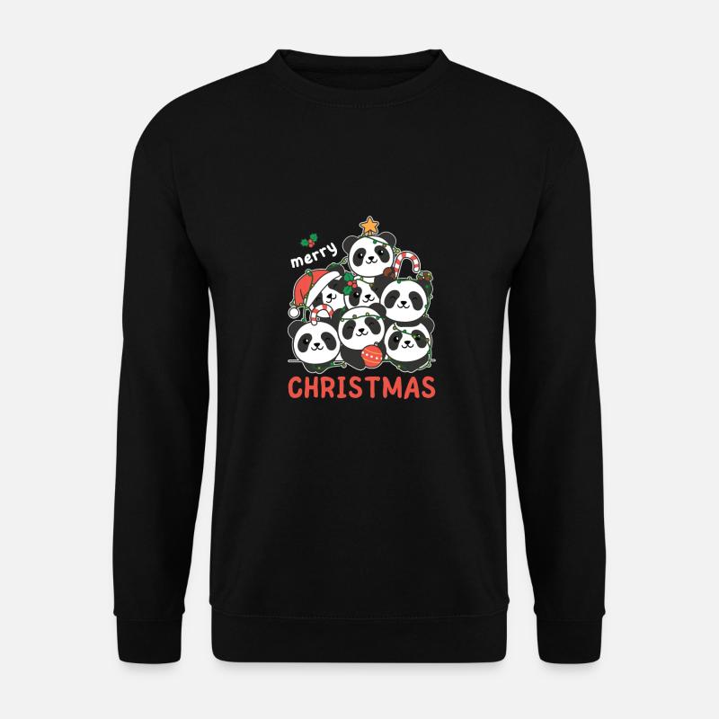 Panda Christmas Tree Merry Christmas - Unisex Sweatshirt - black