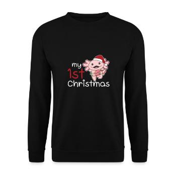 Axolotl Weihnachten Axolotls mon 1er Noël - Sweat-shirt Unisexe - noir - Devant - Alina (178cm) & Michal (187cm)