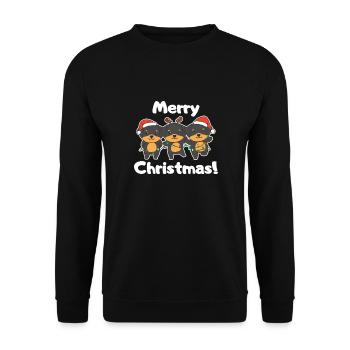 Rottweiler Joyeux Noël mignons chiens - Sweat-shirt Unisexe - noir - Devant - Alina (178cm) & Michal (187cm)