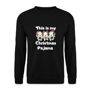 Pyjamas de Noël dalmate Chiens - Sweat-shirt Unisexe - noir - Devant - Alina (178cm) & Michal (187cm)