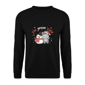Hippo I'm snow cute snowman snow pun - Unisex Sweatshirt - black - Front - Alina (178cm) & Michal (187cm)