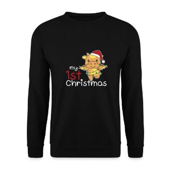 Dragon Noël Dragon mon 1er Noël - Sweat-shirt Unisexe - noir - Devant - Alina (178cm) & Michal (187cm)