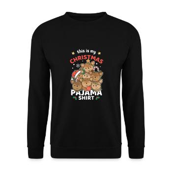 Reh Chemise de pyjama de Noël Joyeux Noël - Sweat-shirt Unisexe - noir - Devant - Alina (178cm) & Michal (187cm)