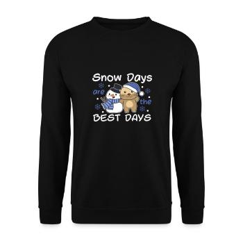 Otter Snow Days sont les meilleurs jours Schneemann - Sweat-shirt Unisexe - noir - Devant - Alina (178cm) & Michal (187cm)