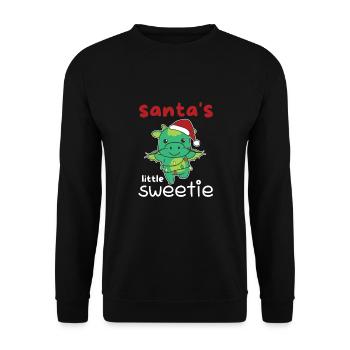 Dragon Christmas Santa's little sweetie - Unisex Sweatshirt - black - Front - Alina (178cm) & Michal (187cm)
