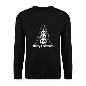 Panda Arbre de Noël Animaux de Noël Pandas - Sweat-shirt Unisexe - noir - Devant - Alina (178cm) & Michal (187cm)