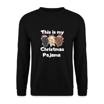 Pyjamas de Noël Labrador Chiens - Sweat-shirt Unisexe - noir - Devant - Alina (178cm) & Michal (187cm)