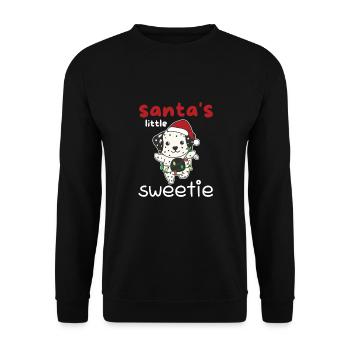 Dalmatian Christmas Santa's little sweetie - Unisex Sweatshirt - black - Front - Alina (178cm) & Michal (187cm)