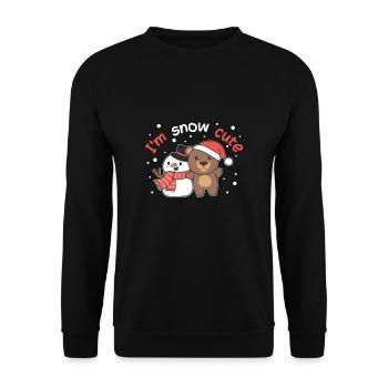 Bear I'm snow cute snowman snow pun - Unisex Sweatshirt - black - Front - Alina (178cm) & Michal (187cm)