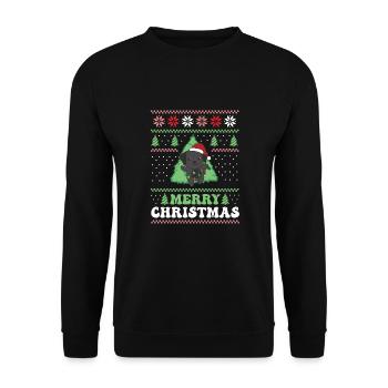 Joyeux Noël rétro moche Noël Labrador - Sweat-shirt Unisexe - noir - Devant - Alina (178cm) & Michal (187cm)
