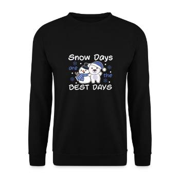 Eisbär Snow Days are the best days Winter - Unisex Sweatshirt - black - Front - Alina (178cm) & Michal (187cm)