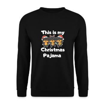 Rottweiler Pyjamas de Noël Chiens - Sweat-shirt Unisexe - noir - Devant - Alina (178cm) & Michal (187cm)